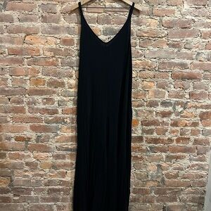 Athleta Black Slip Maxi Dress with V-Neck